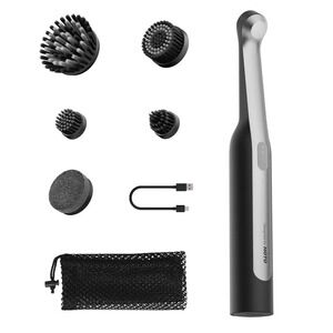 Hoto Wand Cordless Spin Scrubber Waterproof Rechargeable 360°Rotating Gray Black